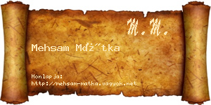 Mehsam Mátka névjegykártya
